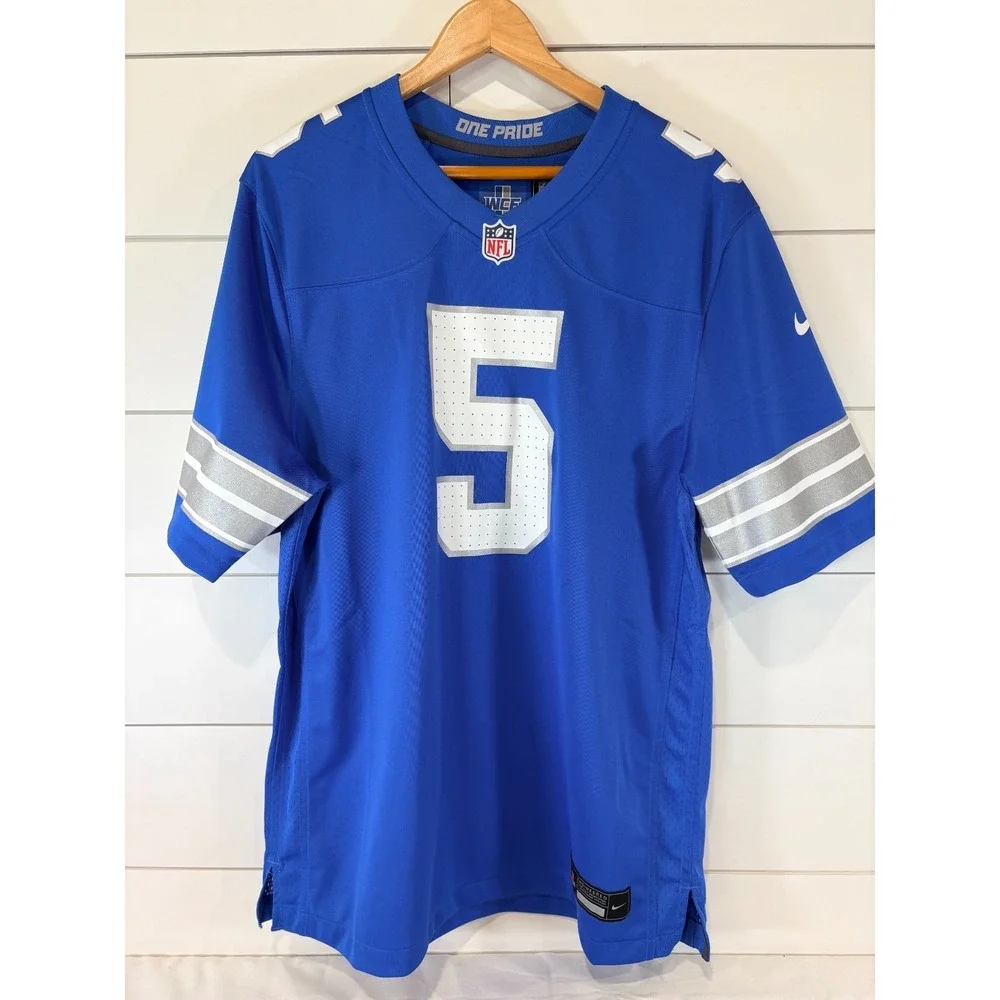 Nike David Montgomery #5 Detroit Lions NFL Blue Jersey Large L